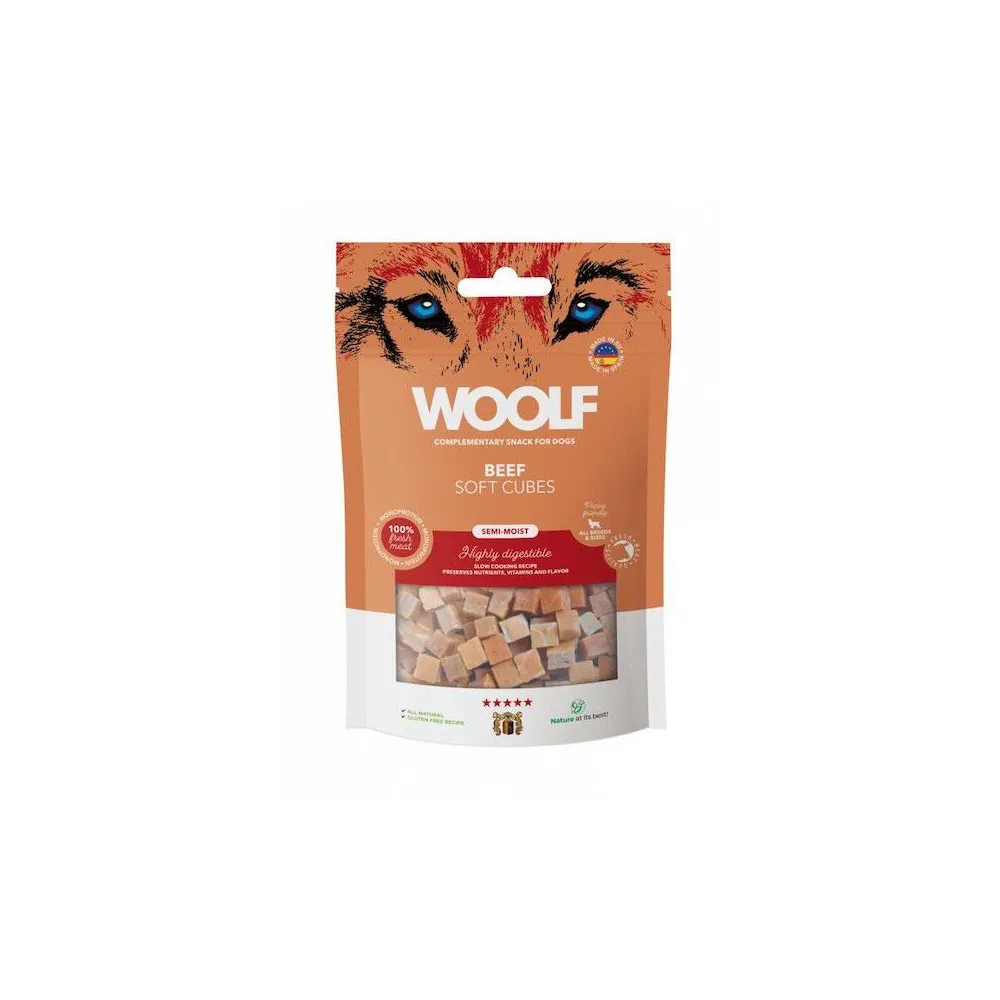 Woolf Soft Cubes - Monoproteinowe Kosteczki z Wołowiny 100g dla Psa