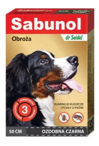 Sabunol GPI Obroża przeciw pchłom dla psa ozdobna czarna 50cm