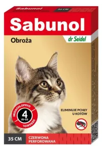Sabunol Obroża przeciw pchłom dla kota czerwona 35cm