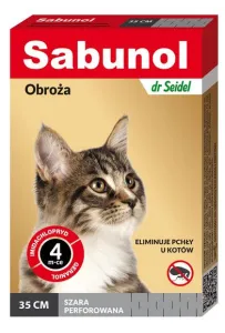 Sabunol Obroża przeciw pchłom dla kota szara 35cm