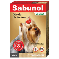 Sabunol GPI Obroża przeciw pchłom dla yorka ozdobna złota 35cm