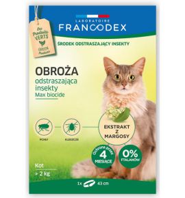 Francodex Obroża odstraszająca insekty dla kotów od 2kg 43cm [FR179170]