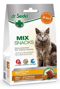 Dr Seidel Smakołyki dla kotów 2w1 malt/sierść 60g