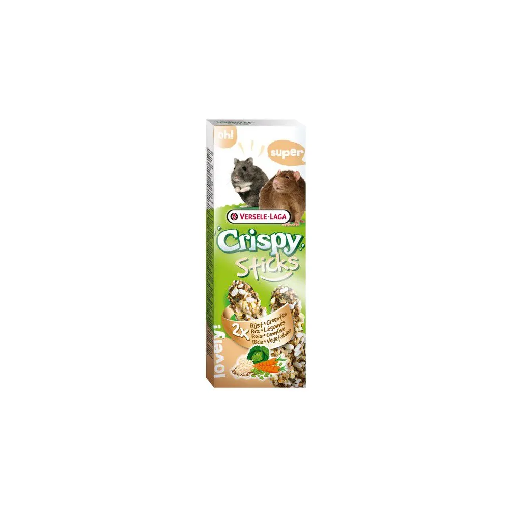 Versele-Laga Crispy Sticks Hamster & Rat Rice & Vegetables - kolby dla chomików i szczurów z ryżem i warzywami 110g