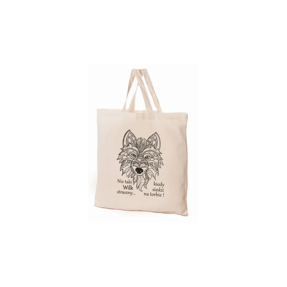 Torba bawełniana 38x42x10cm Zwierzaki - wilk