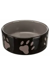 Trixie Miska ceramiczna czarna w szare łapki 0,3L/12cm [TX-24531]