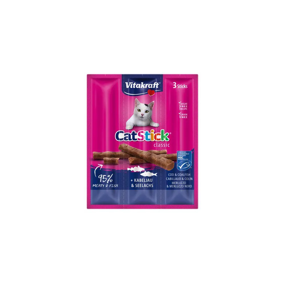 Vitakraft Cat Stick Classic Dorsz i Czarniak 18g [2424003]