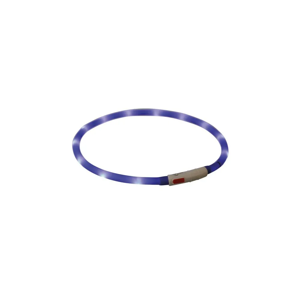 Trixie Opaska LED USB silikonowa XS-XL 70/1cm królewski niebieski