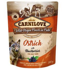 Carnilove Dog Ostrich & Blackberries - struś i jeżyny saszetka 300g