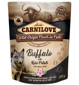 Carnilove Dog Buffalo & Rose Petals - bawół i płatki róży saszetka 300g