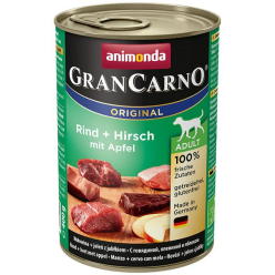 Animonda GranCarno Original Adult Rind Hirsch Apfel Wołowina, Jeleń + Jabłko puszka 400g