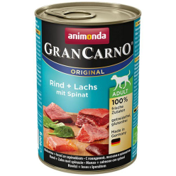 Animonda GranCarno Original Adult Rind Lachs Spinat Wołowina, Łosoś + Szpinak puszka 400g