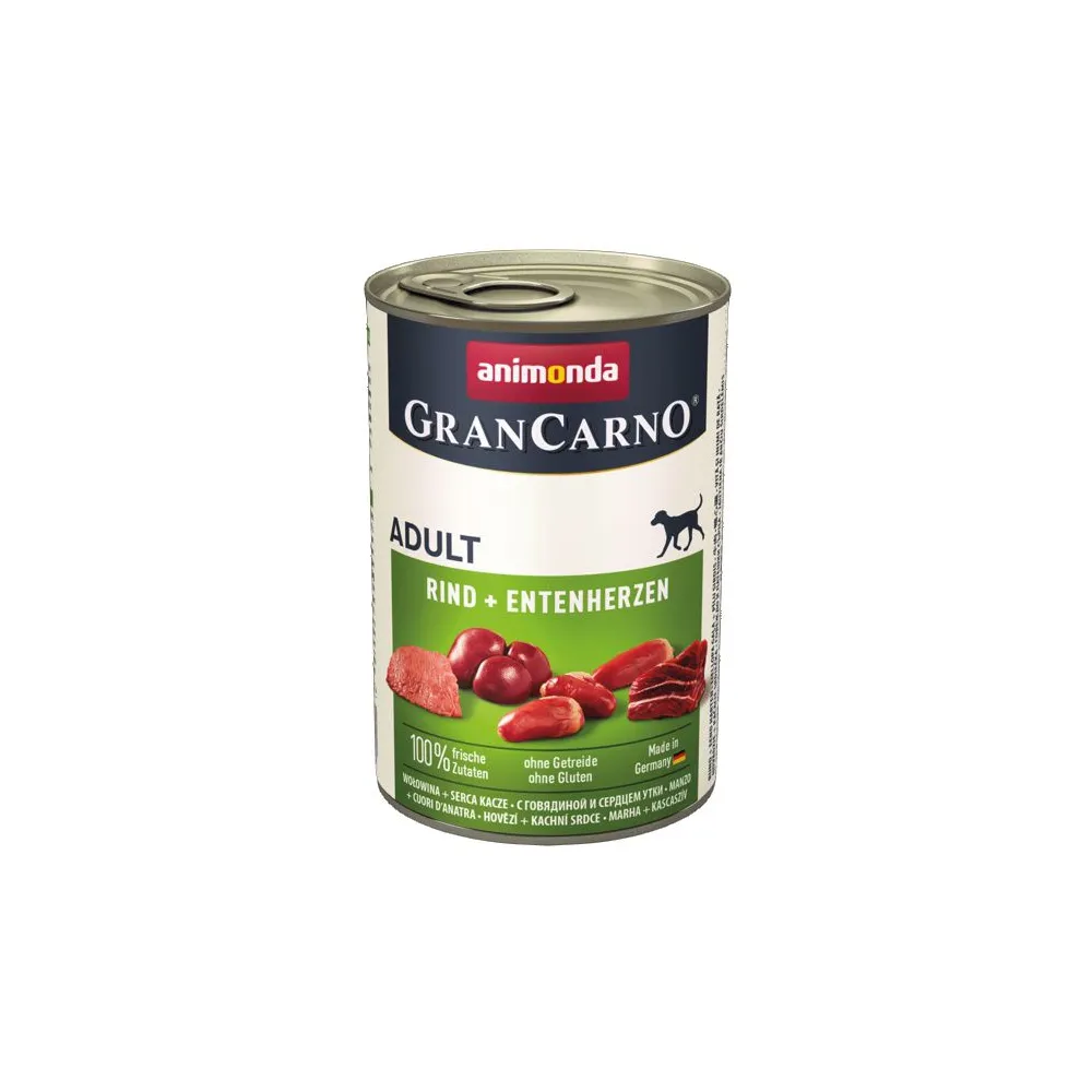 Animonda GranCarno Original Adult Rind Entenherzen Wołowina + Serca kacze puszka 400g