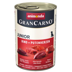 Animonda GranCarno Original Junior Rind Putenherzen Wołowina + Serca Indyka 400g