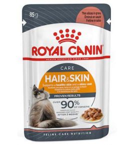 Royal Canin Hair & Skin Care w sosie  karma mokra dla kotów dorosłych, zdrowa skóra, piękna sierść saszetka 85g