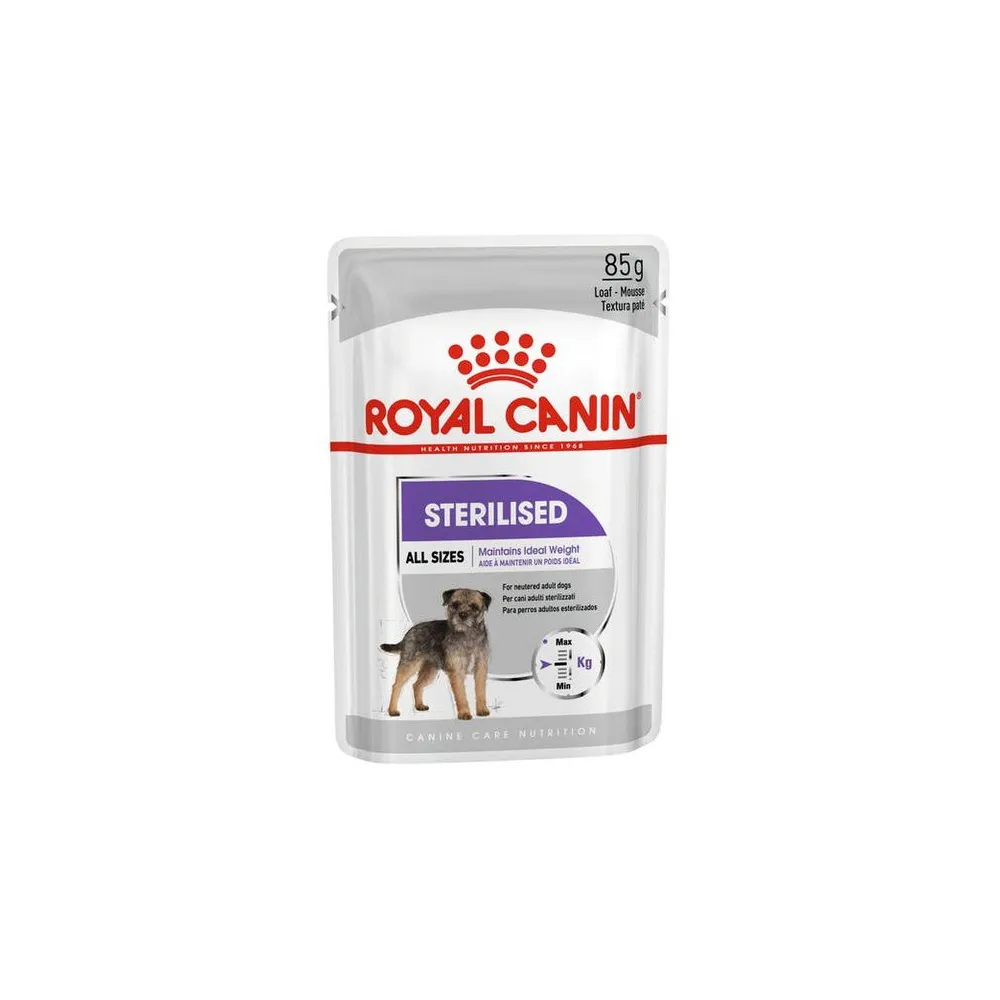 Royal Canin Sterilised karma mokra dla psów dorosłych, wszystkich ras po sterylizacji, pasztet saszetka 85g
