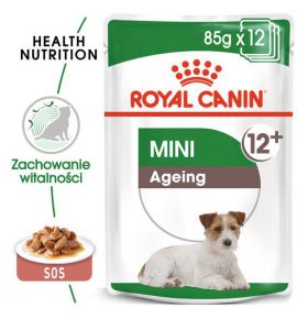 Royal Canin Mini Ageing 12+ karma mokra w sosie dla psów dojrzałych po 12 roku życia, ras małych saszetka 85g