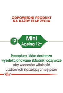 Royal Canin Mini Ageing 12+ karma mokra w sosie dla psów dojrzałych po 12 roku życia, ras małych saszetka 85g