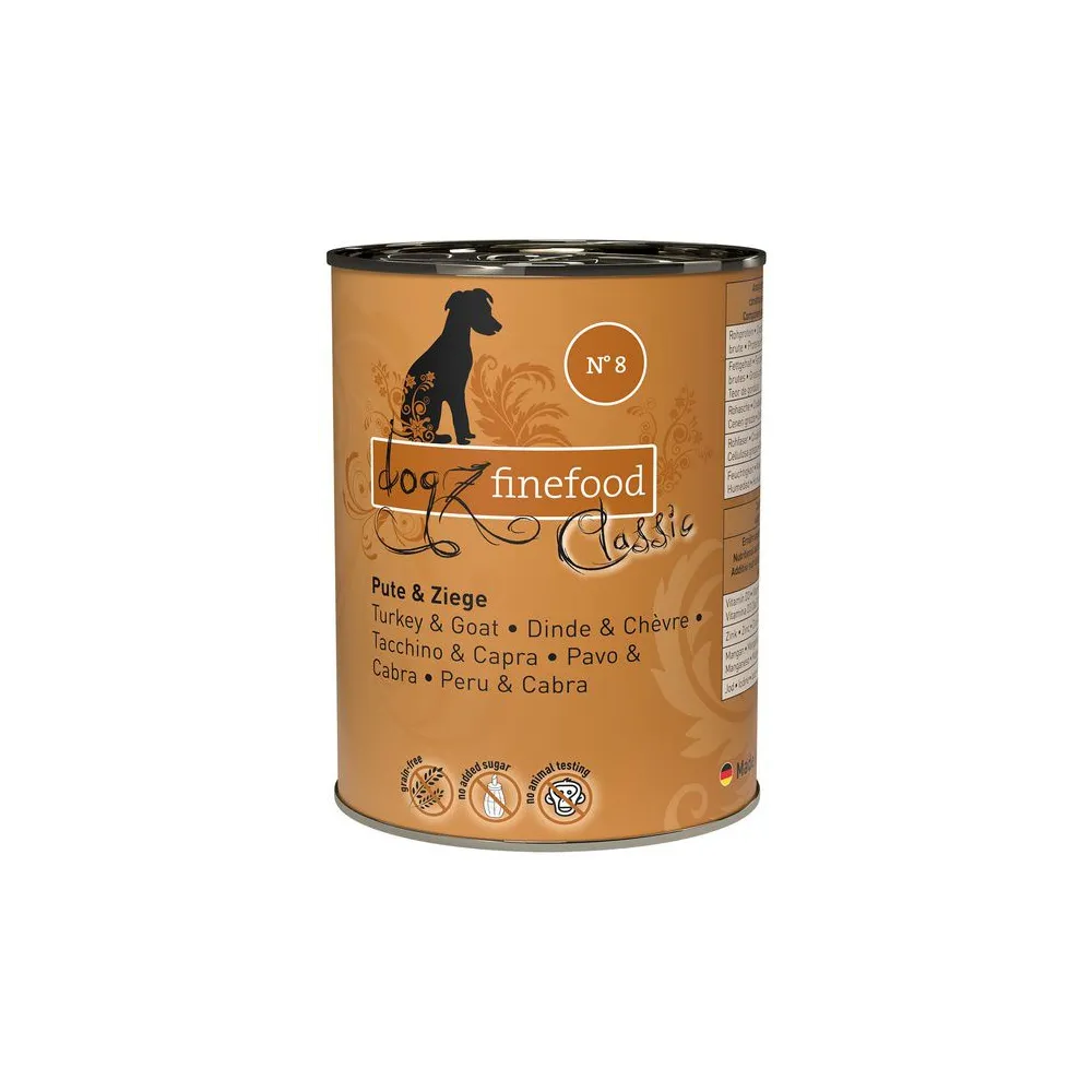 Dogz Finefood Classic N.08 Indyk i koza puszka 400g