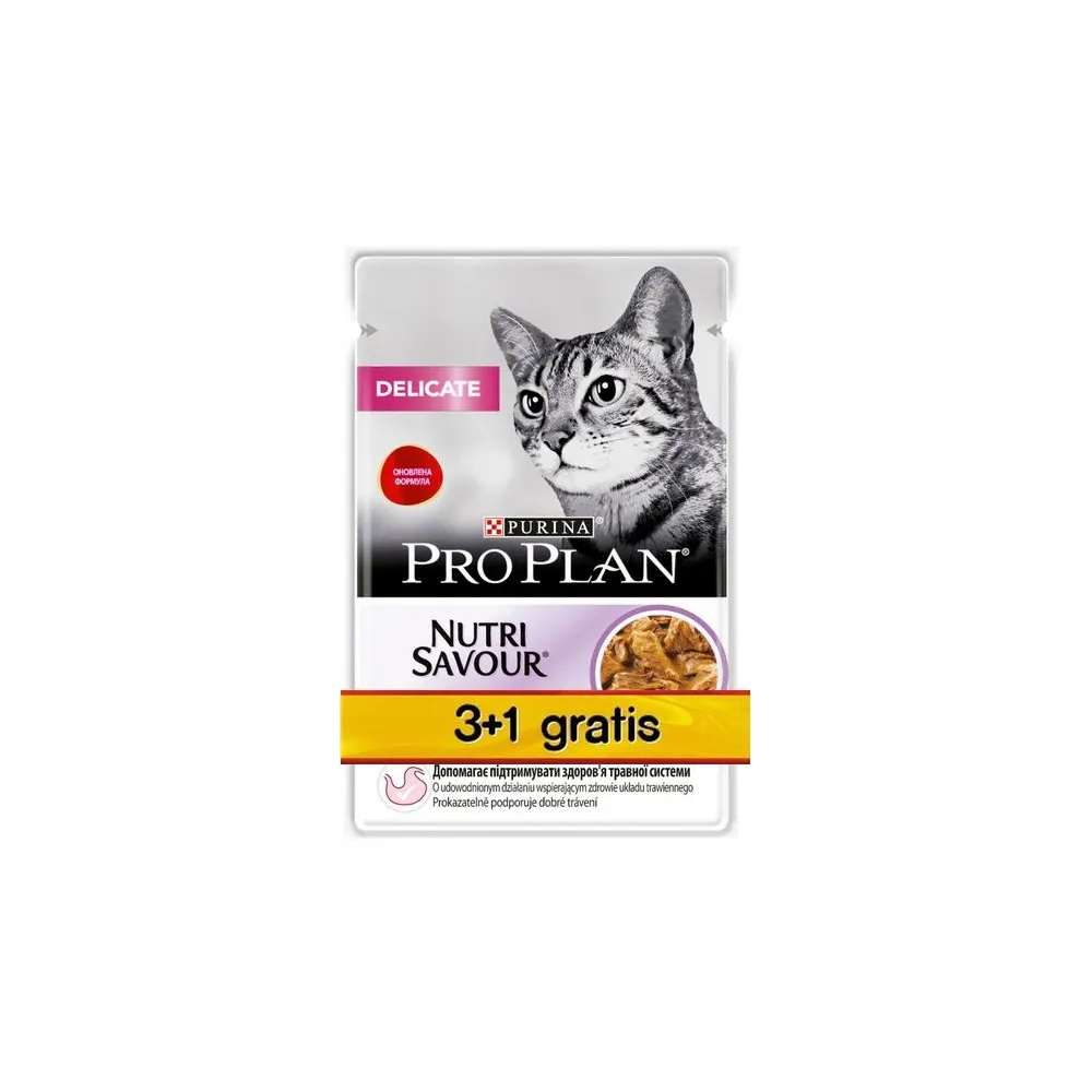 Purina Pro Plan Cat Delicate indyk saszetka 4x85g 3+1 gratis