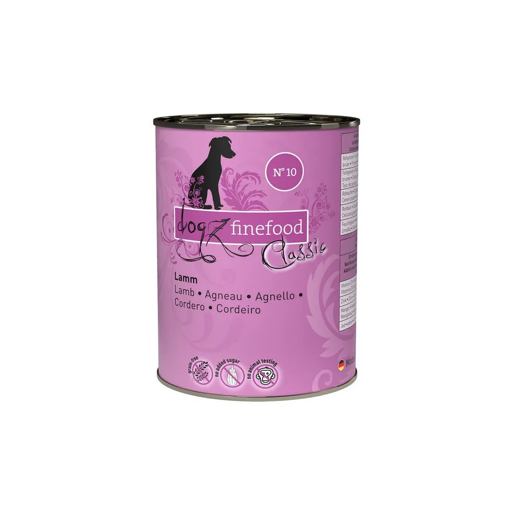 Dogz Finefood Classic N.10 Jagnięcina puszka 400g