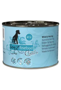 Dogz Finefood Classic N.12 Dziczyzna i śledź puszka 200g