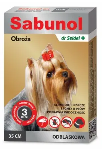 Sabunol GPI Obroża przeciw pchłom dla yorka odblaskowa 35cm
