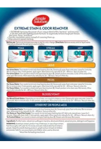 Simple Solution Extreme Stain & Odour Remover - preparat neutralizujący plamy i zapachy 954ml
