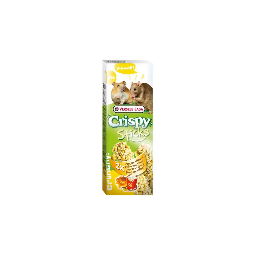 Versele-Laga Crispy Sticks Hamster & Rat Popcorn & Honey - kolby dla chomików i szczurów z popcornem i miodem 110g