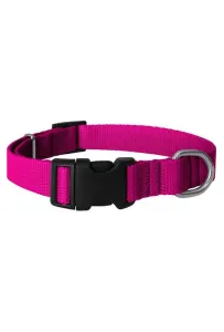 CHABA Obroża taśma regulowana gładka 16mm/42cm fuksja