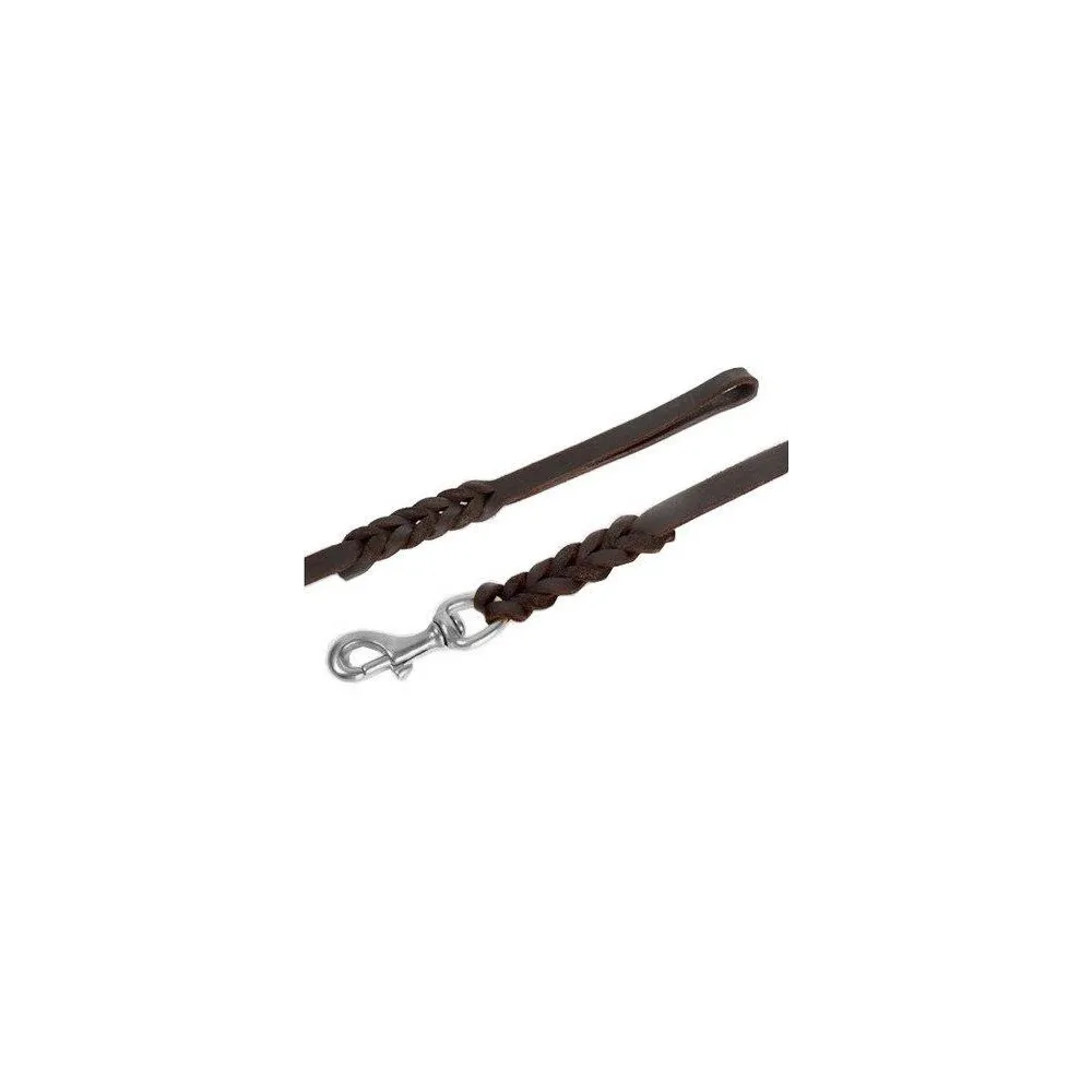 Dingo Smycz skórzana natłuszczana z zaplatanymi elementami 0,8x230cm brązowa
