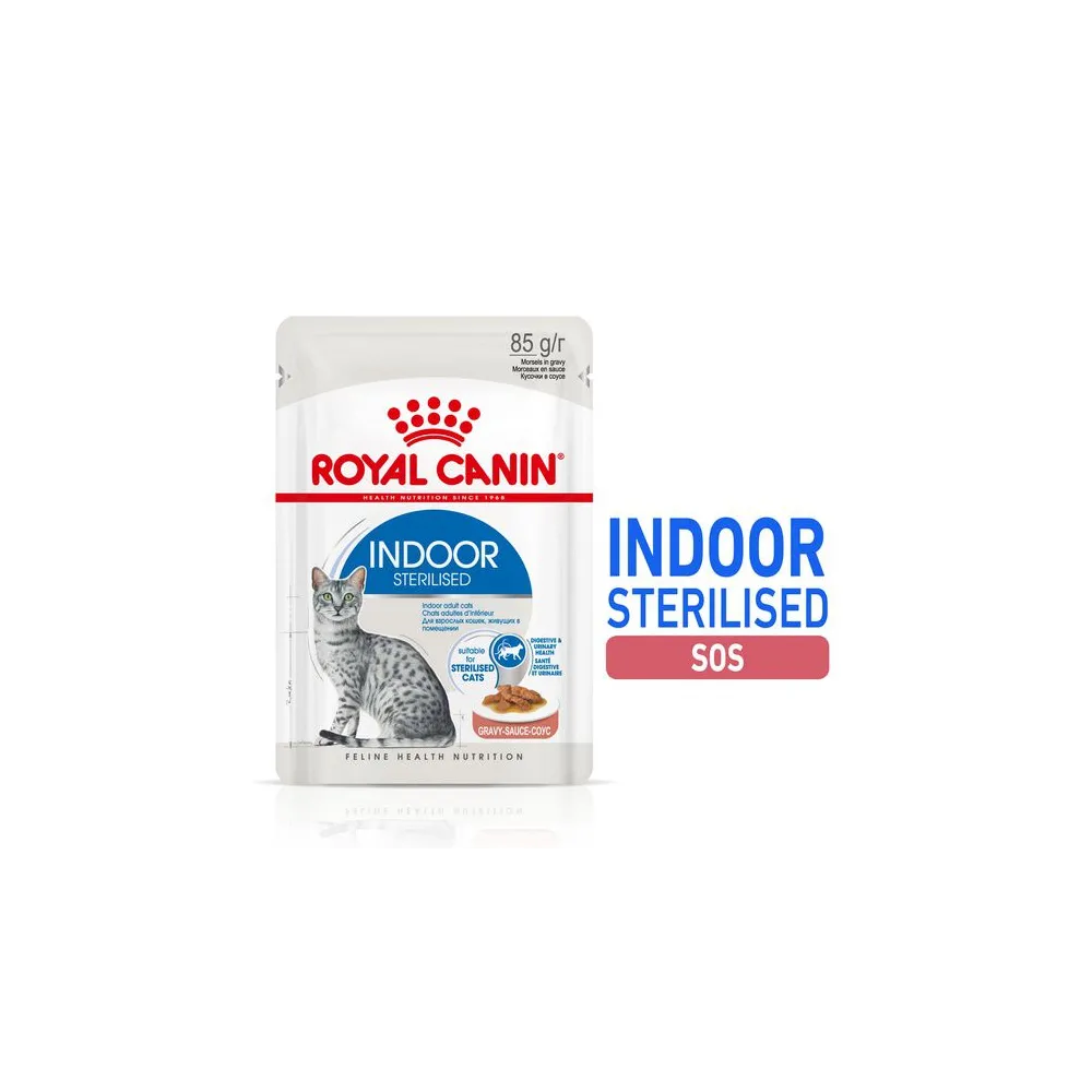 Royal Canin Indoor Sterilised sos karma mokra dla kotów dorosłych sterylizowanych, przebywających w domu saszetka 85g
