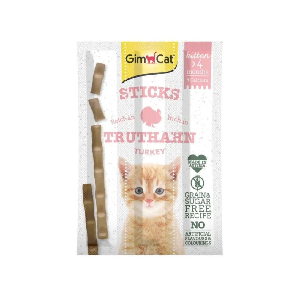 Gimcat Sticks 20G  Kitten Z Indykiem  3Szt. /24