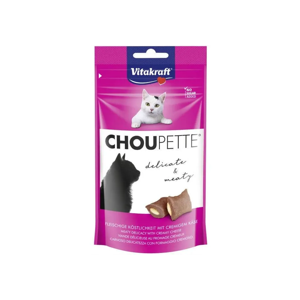 Vitakraft Choupette Ser 40g – mięsne poduszeczki z kremowym serkiem dla kota, bez cukru