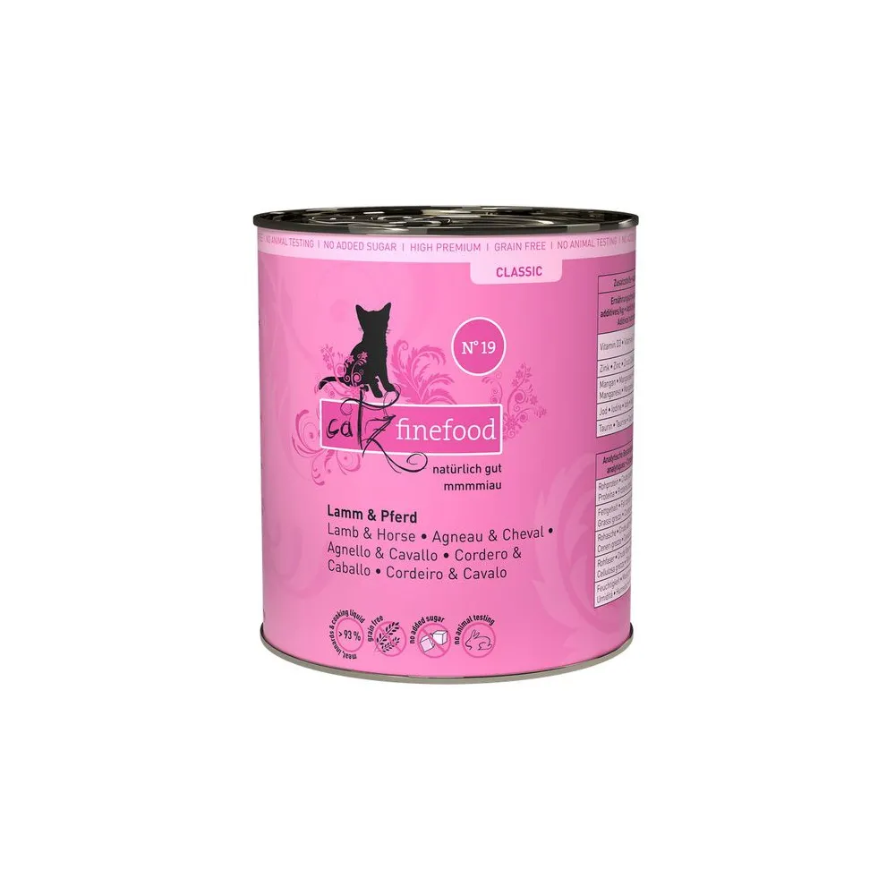 Catz Finefood Classic N.19 Jagnięcina i Konina puszka 800g