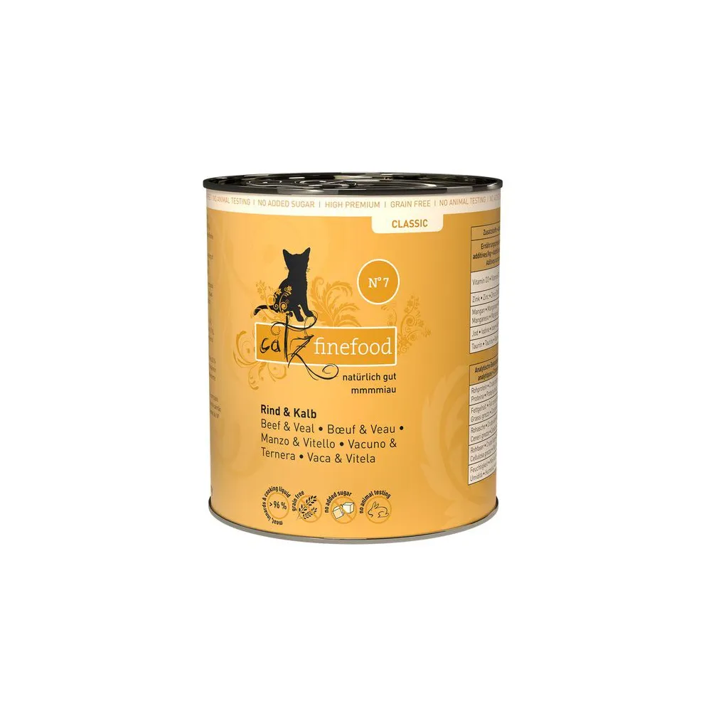Catz Finefood Classic N.07 Wołowina i cielęcina puszka 800g