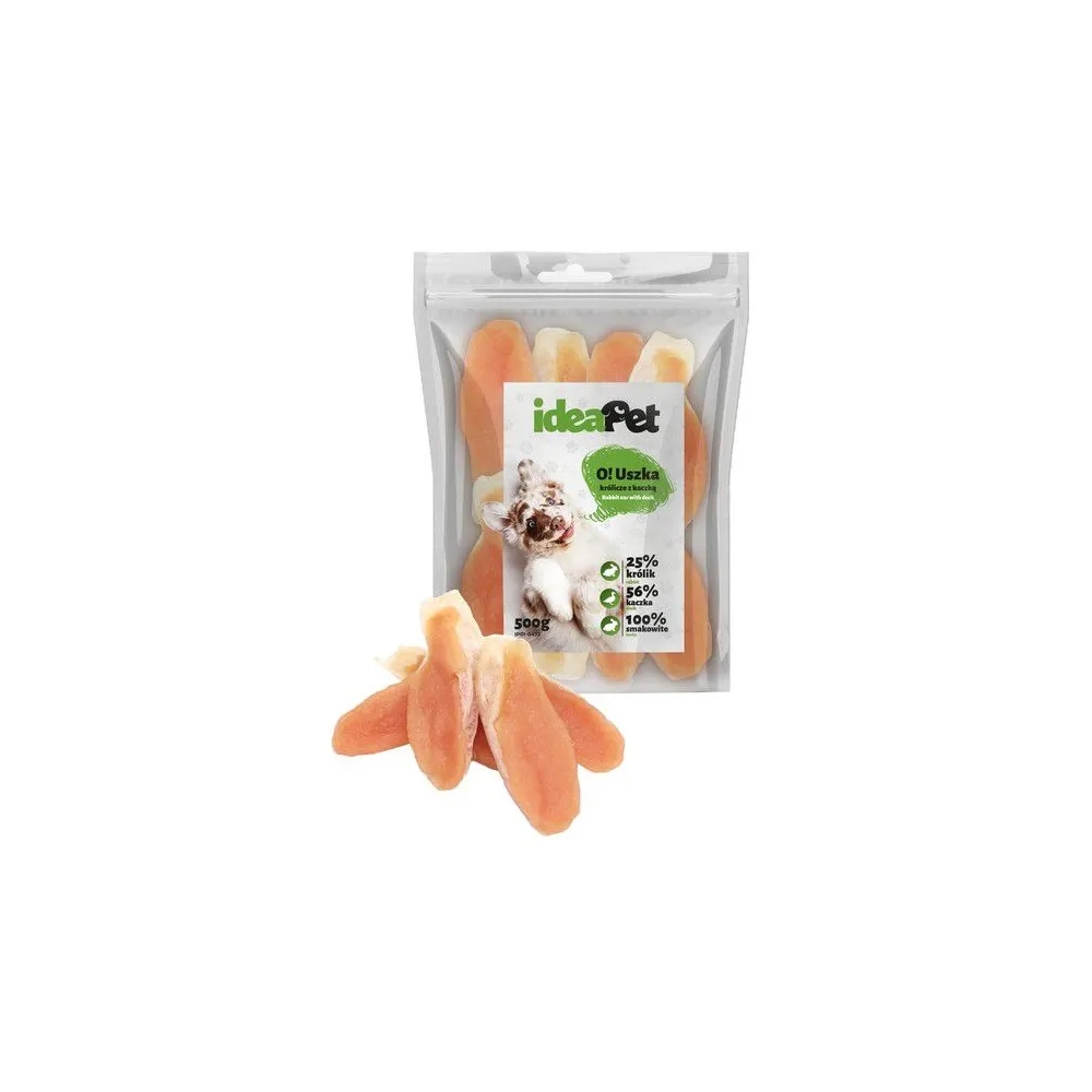 Ideapet 500G Uszka Królicze Z Kaczką