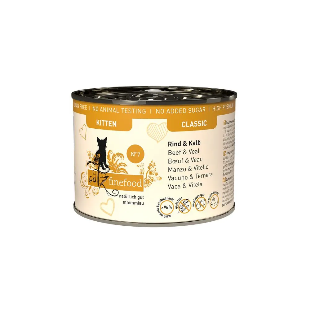 Catz Finefood Classic Kitten N.07 Wołowina i cielęcina puszka 200g