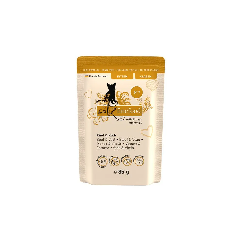 Catz Finefood Classic Kitten N.07 Wołowina i cielęcina saszetka 85g