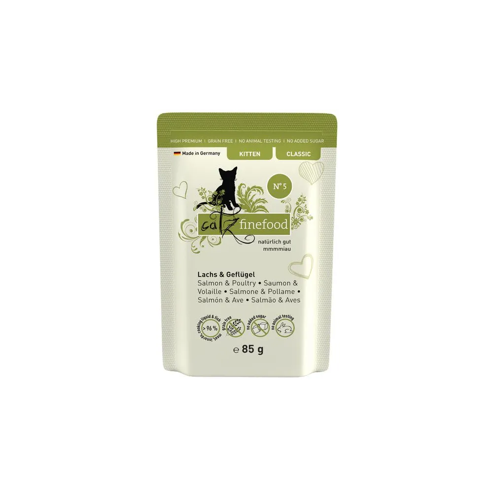 Catz Finefood Classic Kitten N.05 Łosoś i drób saszetka 85g