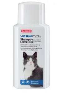 Beaphar Vermicon szampon dla kota 200 ml – szampon przeciw pchłom i kleszczom, dimetikon
