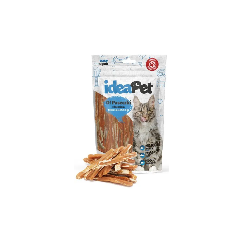 IdeaPet O! Kot Paski z łososiem 60g