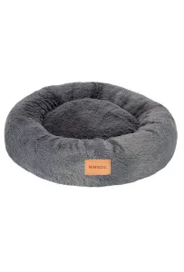 MIMIKO Pets Legowisko Shaggy okrągłe L 60cm grafitowe