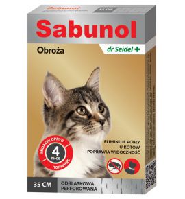 Sabunol Obroża przeciw pchłom dla kota odblaskowa 35cm
