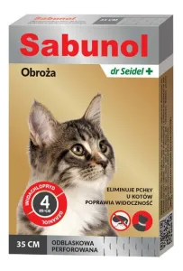 Sabunol Obroża przeciw pchłom dla kota odblaskowa 35cm