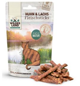 Wildes Land Cat Fleischsticks Huhn & Lachs 50g