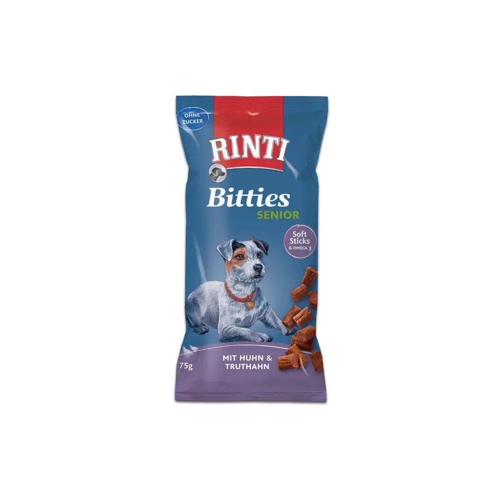 Rinti Bitties Snacks Senior 75G Kura /    Indyk  /16
