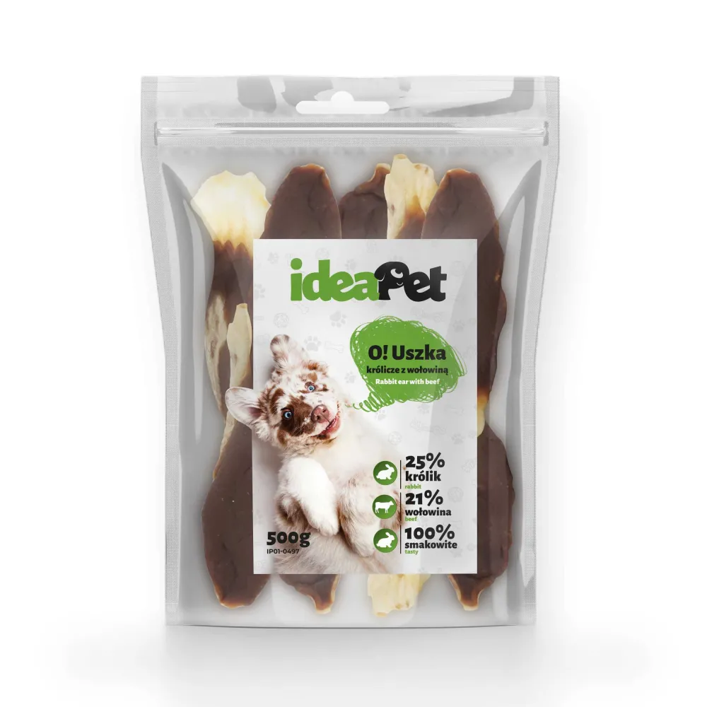 Ideapet 500G Uszka Królicze Z Wołowiną