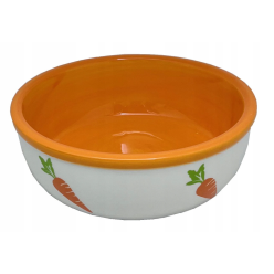 Yarro Miska Ceramiczna Dla                Gryzoni/Królika Wzór Marchew 13,5X5Cm