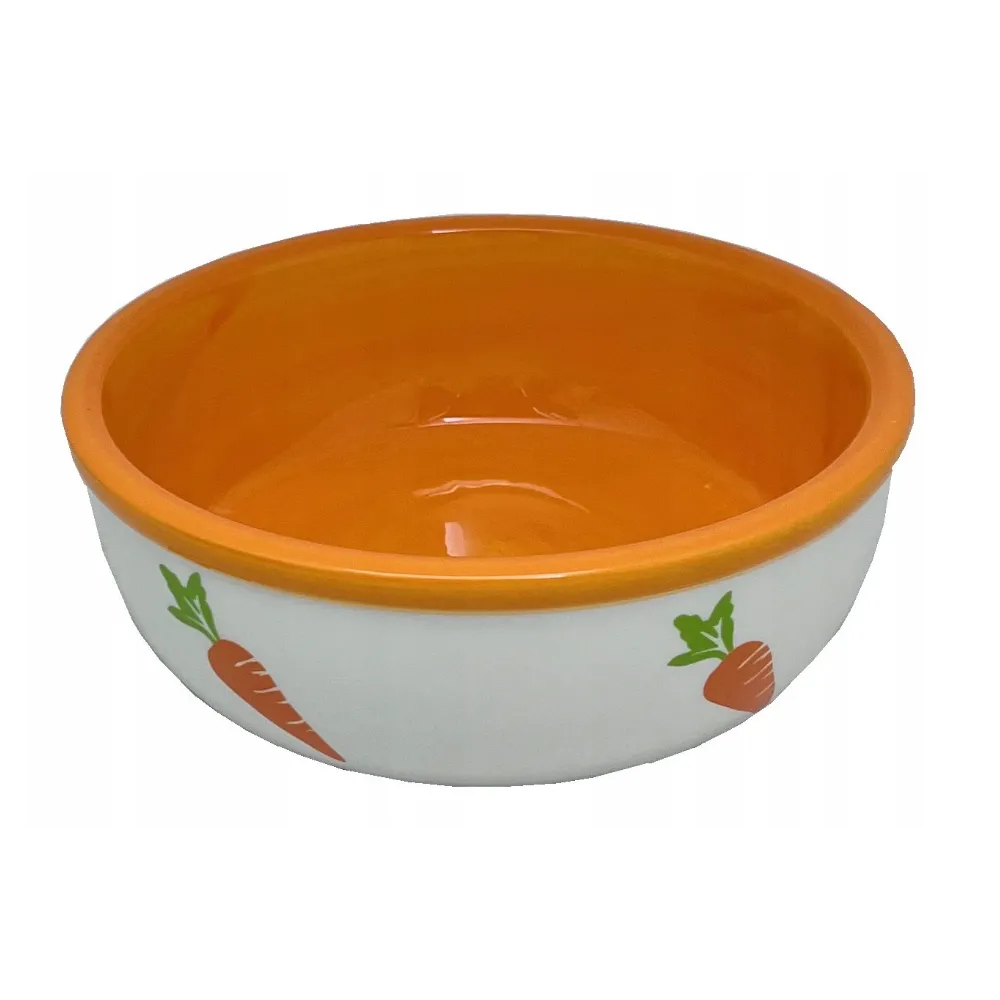 Yarro Miska Ceramiczna Dla                Gryzoni/Królika Wzór Marchew 13,5X5Cm